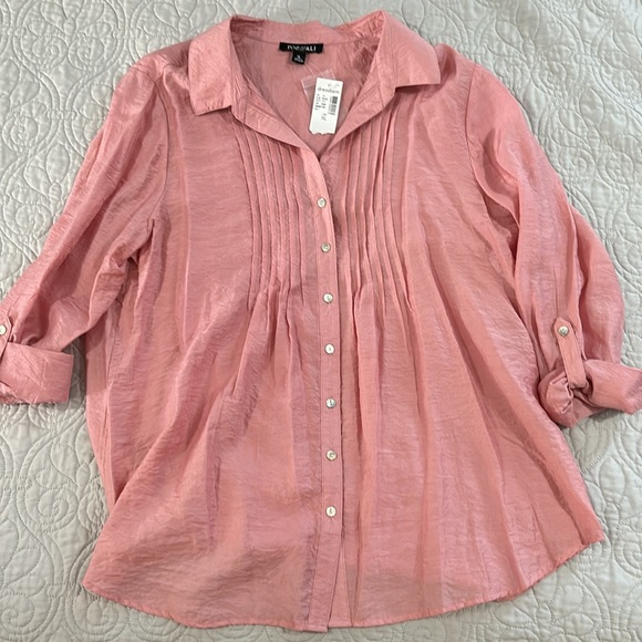 Roz & Ali blouse with 3/4 roll sleeves size XL - Picture 3 of 7
